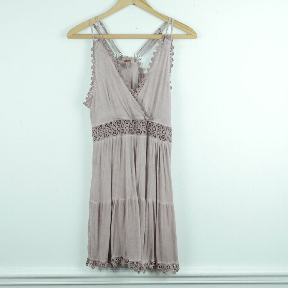 Fairy Grunge S M Dress Boho Shabby Chic Tiered Lace Festival Mini Hippy‎ Beach